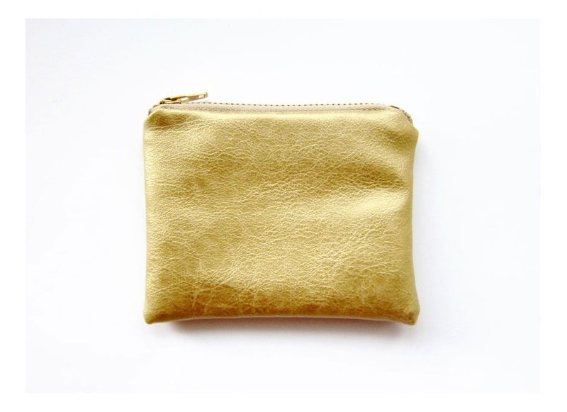 圣诞交换礼物 金色 拉链包 零钱包 简约 人造皮革 仿皮革 迷你版 - 零钱包 - 真皮 金色