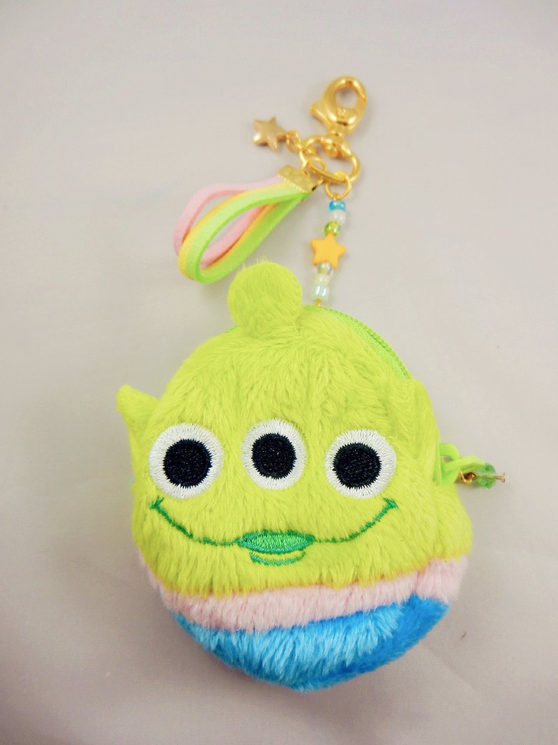 god leading手作-【质感可爱 】三眼仔钥匙圈吊饰 好朋友 手作 零钱包 日本 迪士尼 - 钥匙链/钥匙包 - 其他材质 绿色