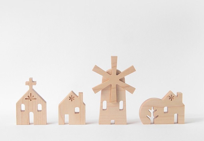 FIKA -WindVillage- 风车村庄 木头摆饰 - 摆饰 - 木头 咖啡色