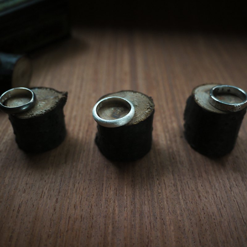 纯银简简单单刻字圆弧戒/尾戒/情侣对戒 - 对戒 - 纯银 银色