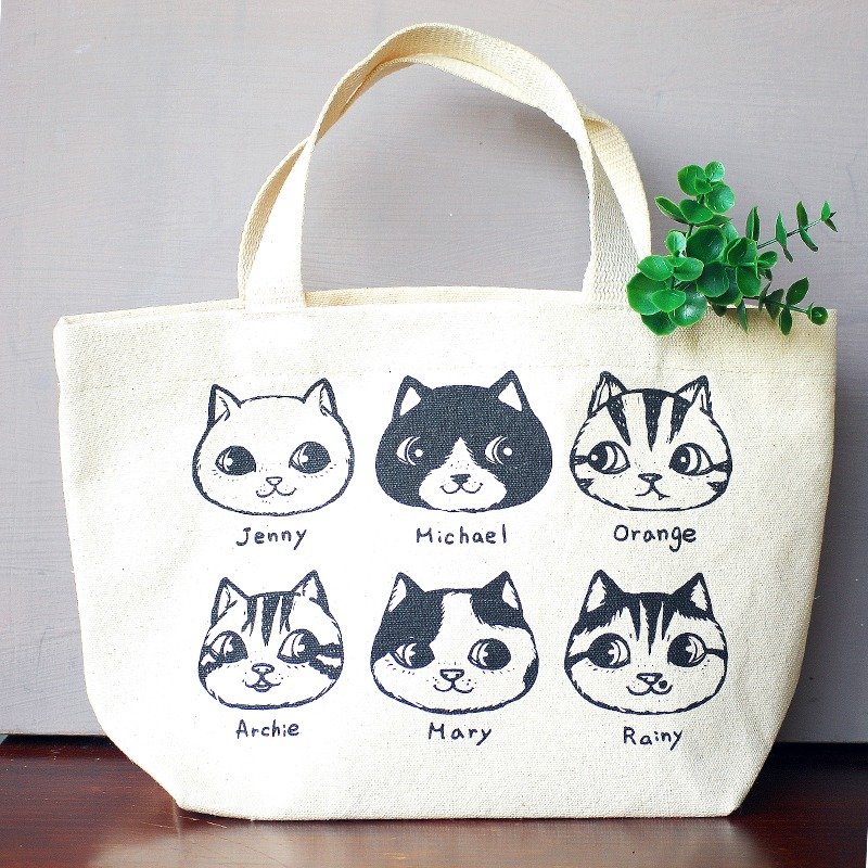 fish cat / 帆布提袋/便当袋 - 手提包/手提袋 - 其他材质 白色