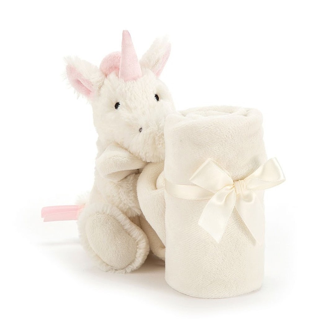 Bashful Unicorn Soother 梦幻独角兽安抚巾 约34x34厘米 - 围嘴/口水巾 - 棉 白色