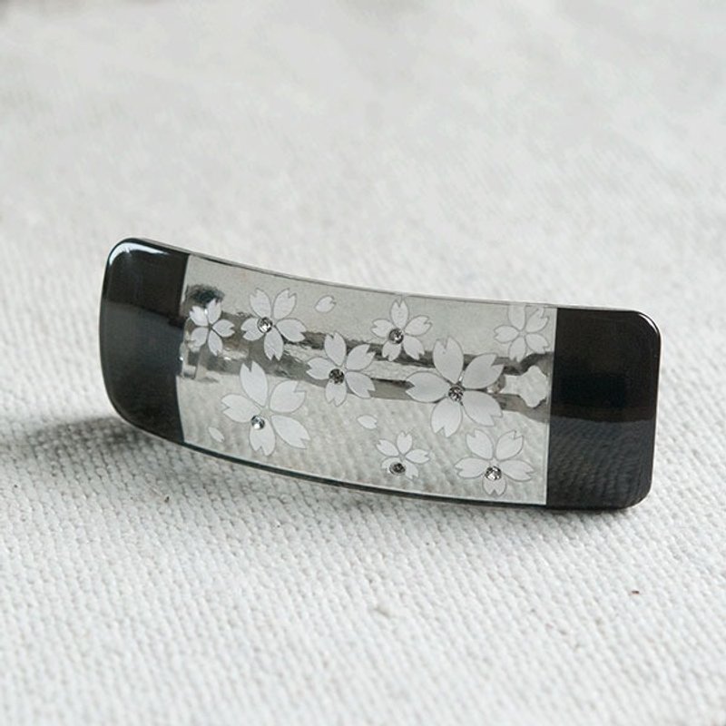 明水樱,透明樱花,自动夹,发夹-黑 - 发饰 - 压克力 黑色