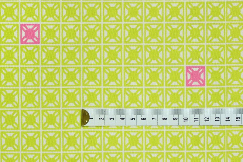 手印帆布400g/旧花砖1号/柠檬黄绿 - 其他 - 其他材质 