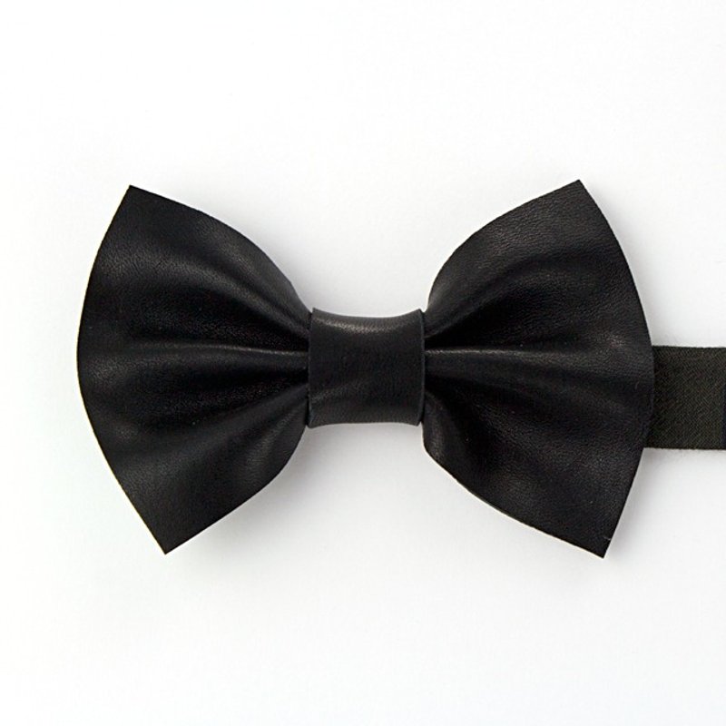 Leather Bowtie (Black) - 领带/领带夹 - 真皮 黑色