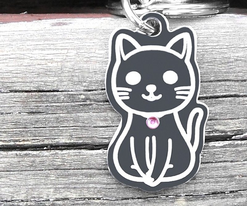 【短毛猫】‘猫咪形状’专属-定制名牌（6色钻）◆可爱x防走失◆ - 项圈/牵绳 - 其他金属 紫色