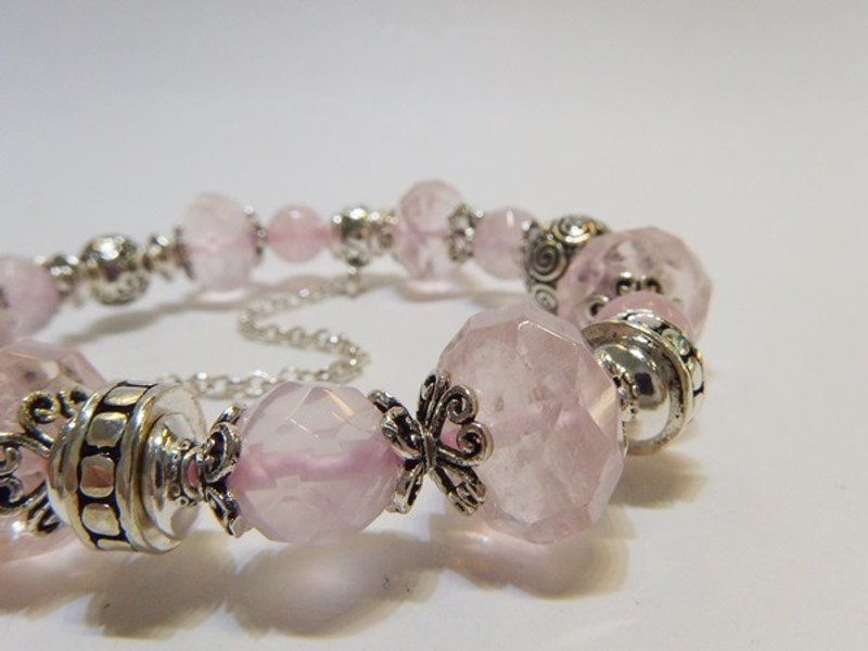 爱。着迷  - 天然芙蓉晶925纯银手錬 香港设计 - 手链/手环 - 宝石 粉红色