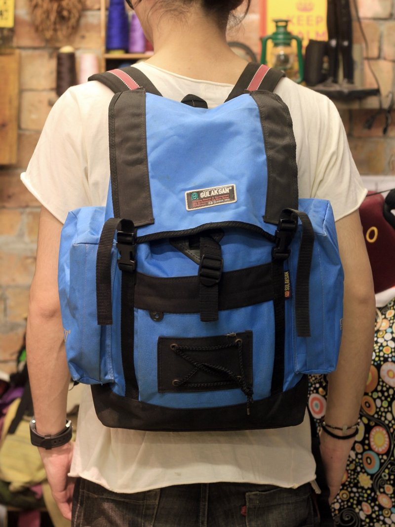 EARTH.er  :: Vintage系列 :: │90年代韩国制造 { SULAKSAN } 背包 ● { SULAKSAN } Backpack made in Korea│ - 后背包/双肩包 - 其他材质 蓝色
