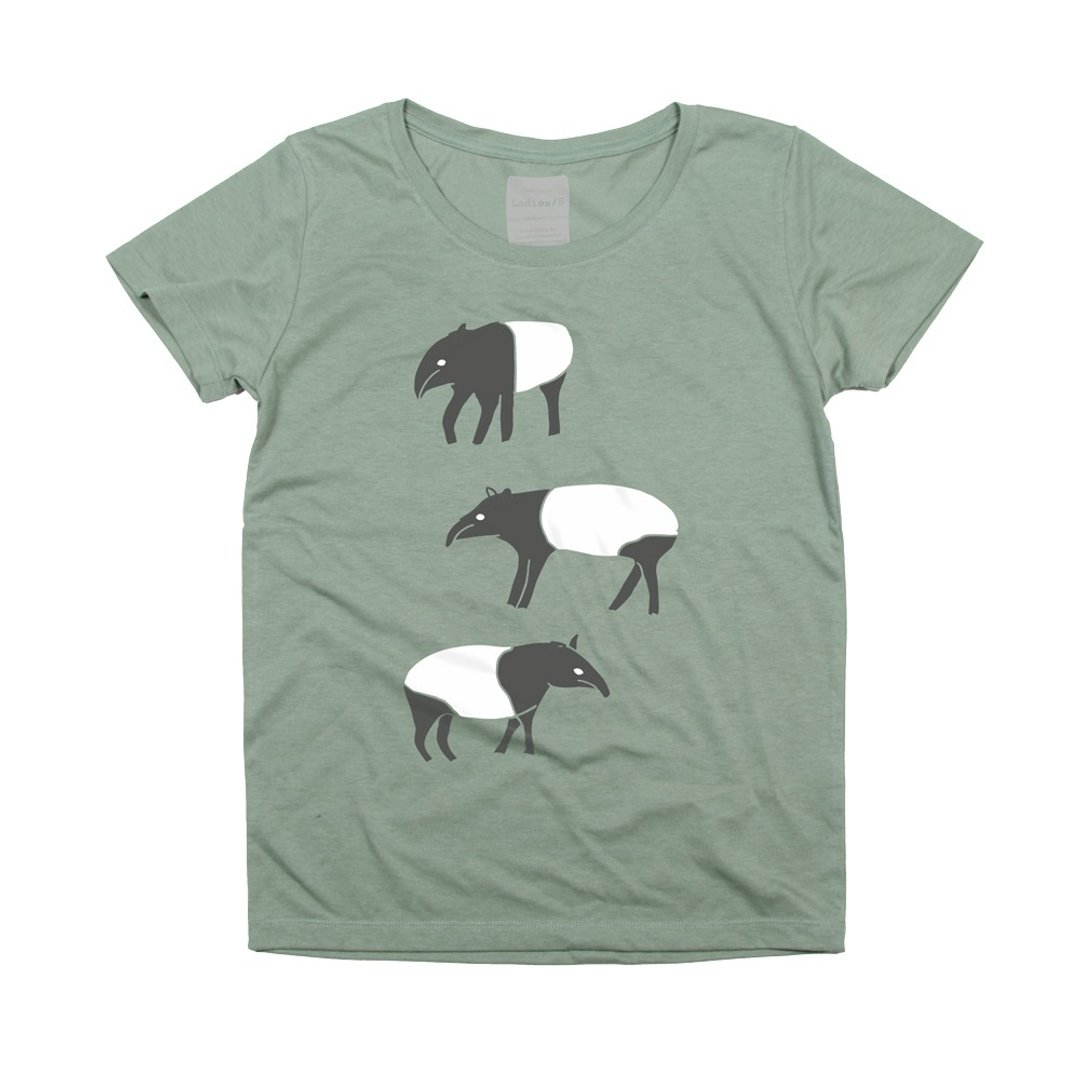 貘 动物(Animal) T恤 女款 S~XL Tcollector - 女装 T 恤 - 棉 绿色