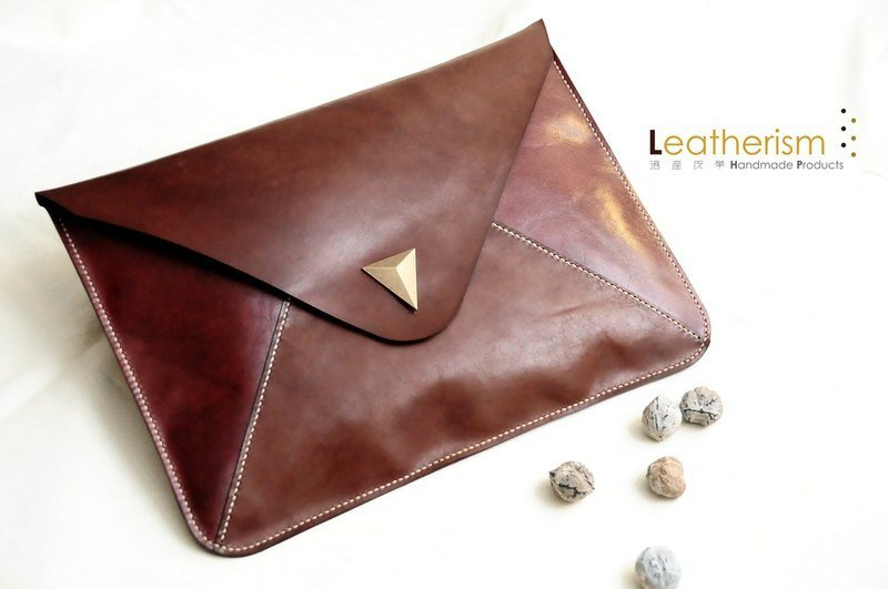 Leatherism Macbook Pro/Mac Air 13.3" 随身带信封包＊免邮费＊ - 电脑包 - 真皮 卡其色