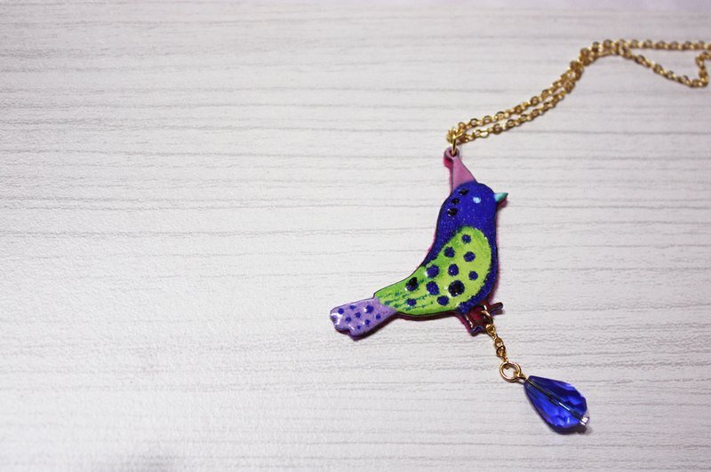 点灯的鸟儿 - 项链 - 其他金属 蓝色