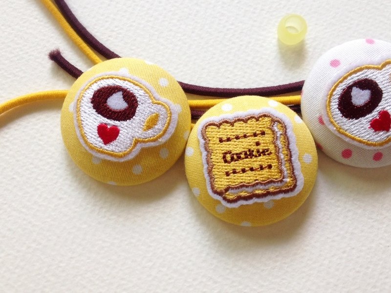 hm2。咖啡&饼干 单扣发束 1入 - 发饰 - 其他材质 黄色