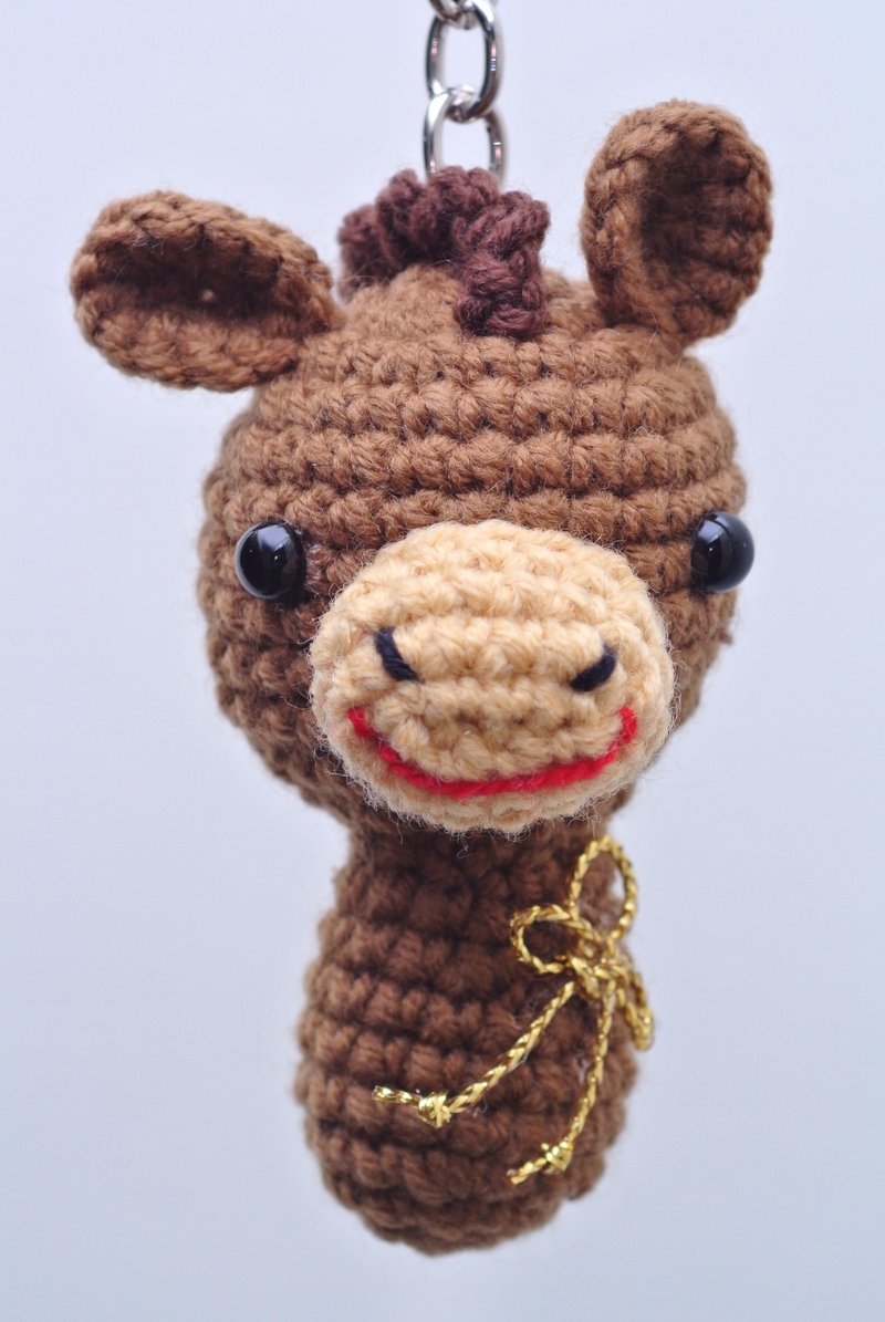 【Knitting】十二生肖系列-骏马奔腾 - 钥匙链/钥匙包 - 其他材质 咖啡色