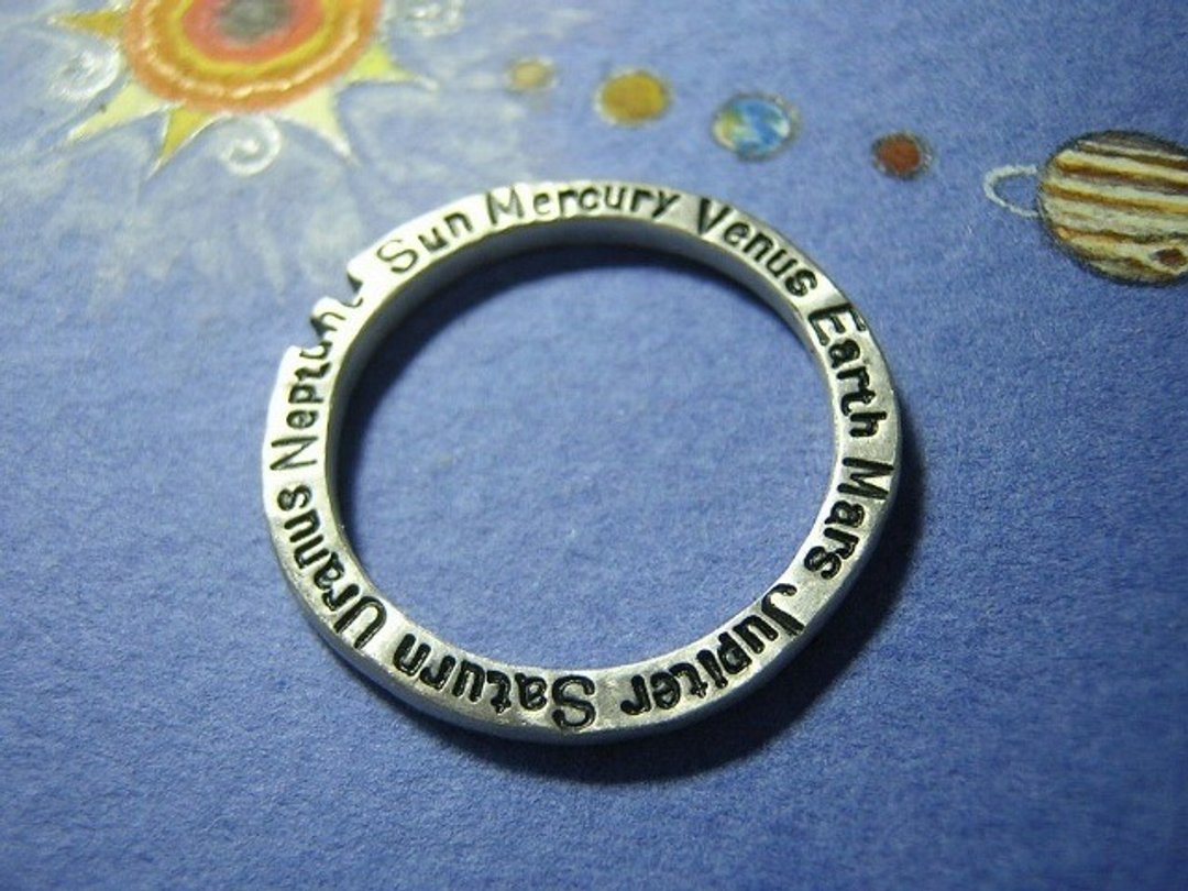 Earthian ( mille-feuille ) ( engraved stamped message sterling silver jewelry ring 地球 宇宙 行星 银汉 刻印 雕刻 銀 戒指 指环 ) - 戒指 - 其他金属 