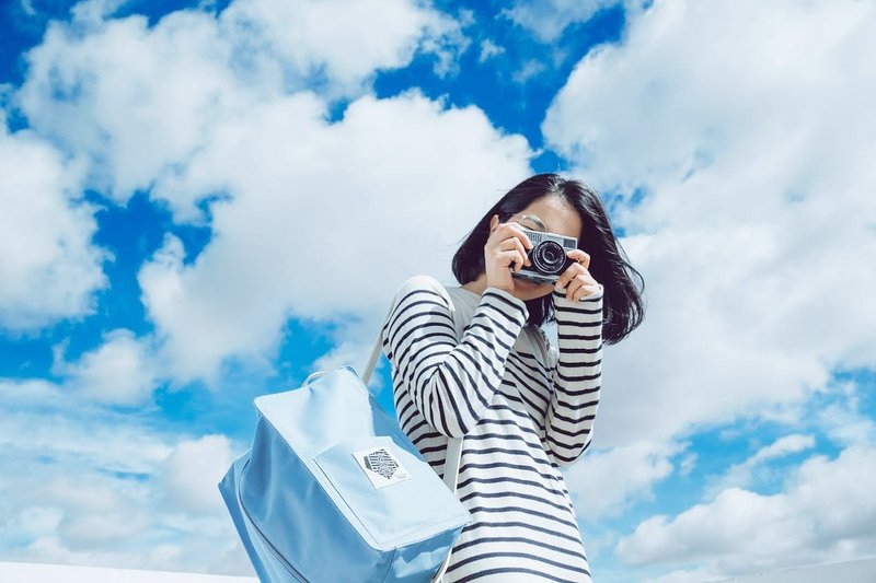 【Quote Studio】方块后背包 :: 天空蓝 :: - 后背包/双肩包 - 其他材质 蓝色