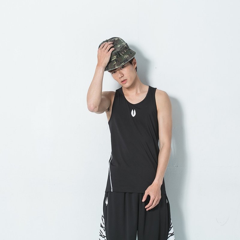 劲凉波动男背心-黑 - 男装背心 - 其他材质 