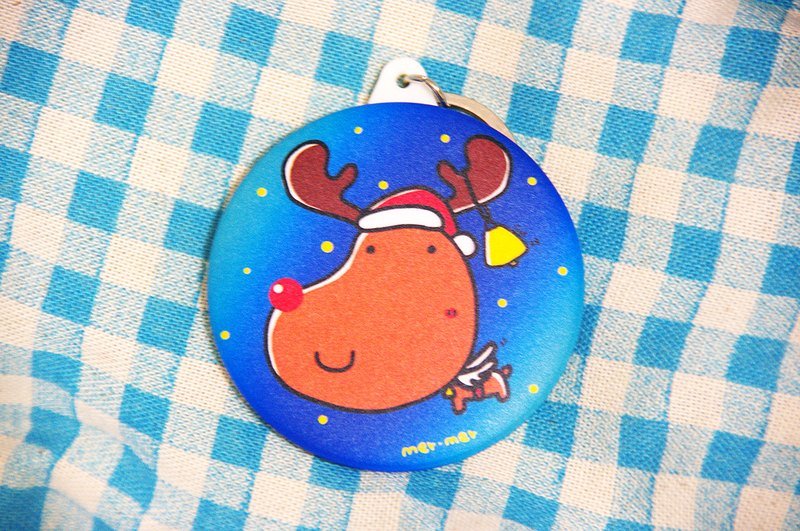 圣诞小麋鹿镜子钥匙圈 - 钥匙链/钥匙包 - 其他金属 蓝色