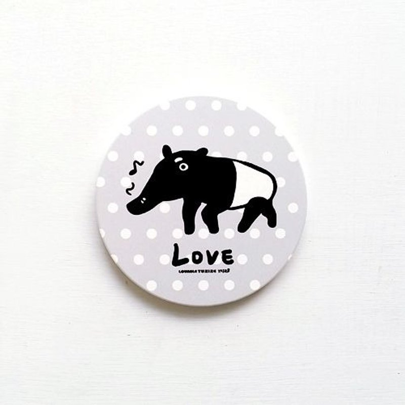 1212玩乐设计 陶瓷 吸水杯垫- 马来膜先生 - 杯垫 - 其他材质 灰色