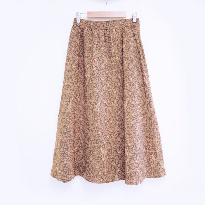 在森林隐藏了许多小鸟啡色调半身伞裙 - 裙子 - 其他材质 咖啡色