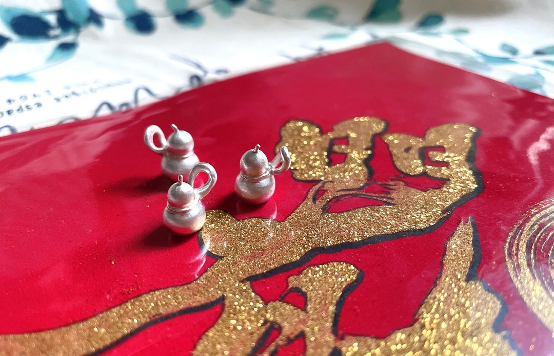 纯银**立体系列= 幸福葫芦 /16~18寸纯银链**纯手作 - 项链 - 纯银 银色