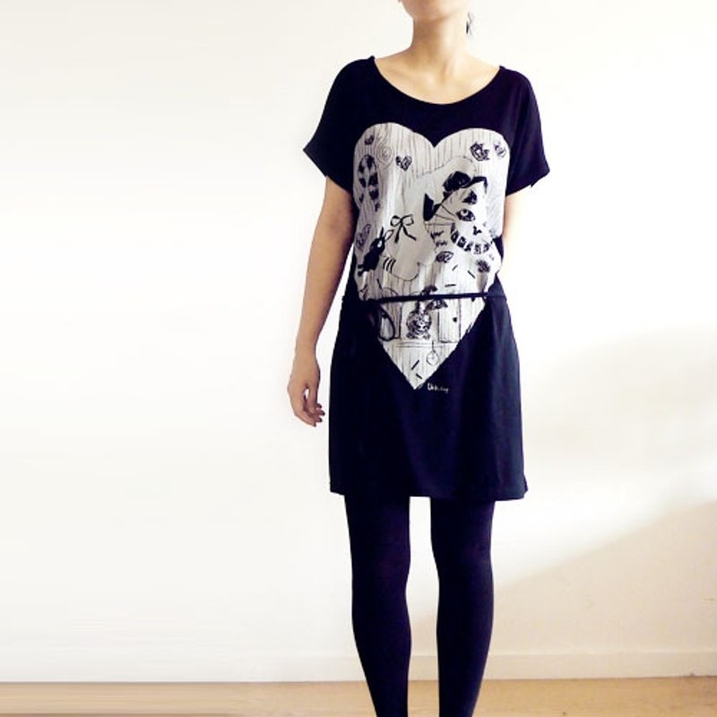 ：Urb.【扑克牌。爱丽丝】女/ 多穿法 x 创意绑绳款/onesize - 洋装/连衣裙 - 棉．麻 黑色