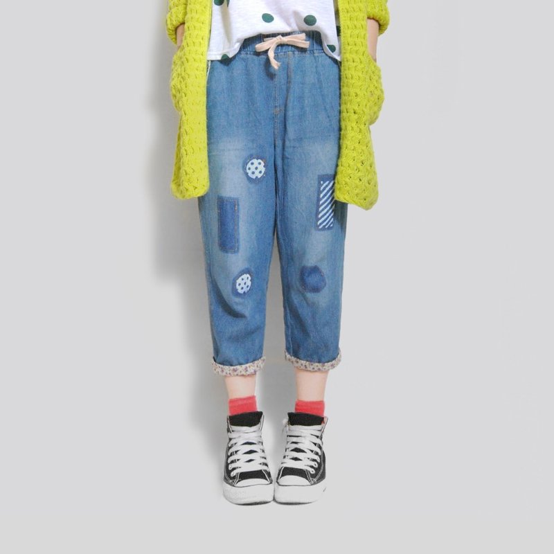 【最后一件】勤奋小园丁／宽宽好轻松牛仔裤 - 女装长裤 - 其他材质 蓝色