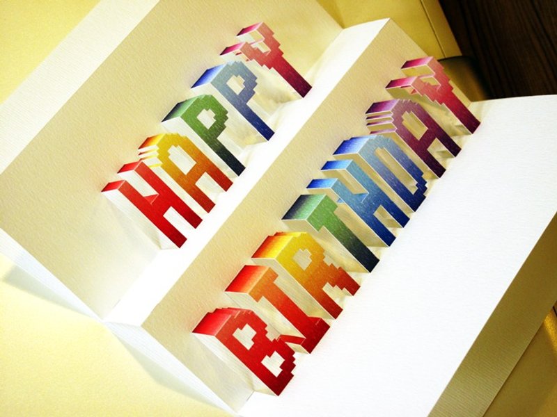 立体纸雕生日卡-金属炫彩 - 卡片/明信片 - 纸 多色