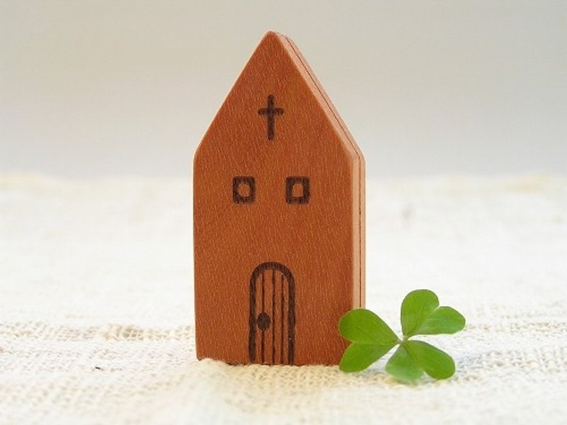 日本藤芸桌上置物卡片立架系列- 教堂造型卡片立架 - 摆饰 - 木头 多色