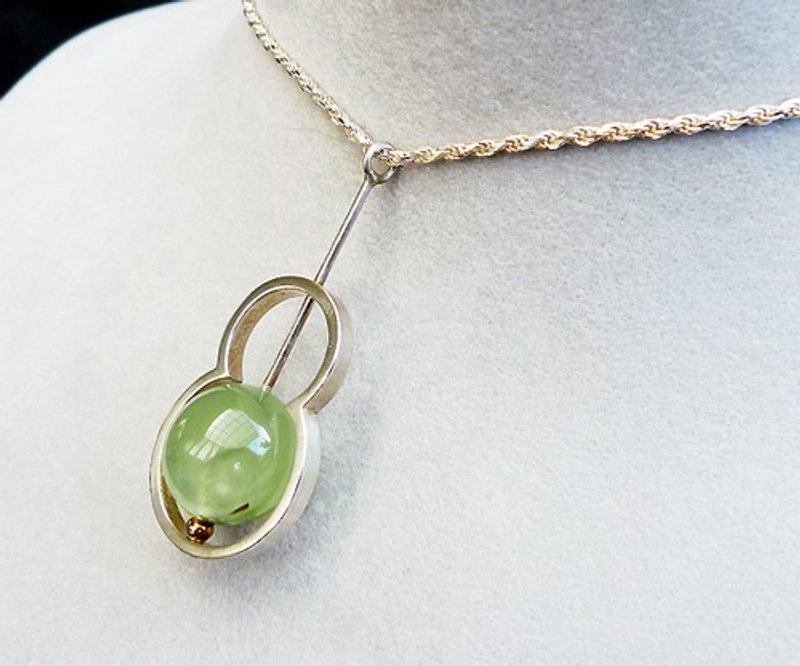 手工艺术葫芦坠饰项链/中国风东方元素~福气长坠饰~手作的诗! - 项链 - 纯银 绿色