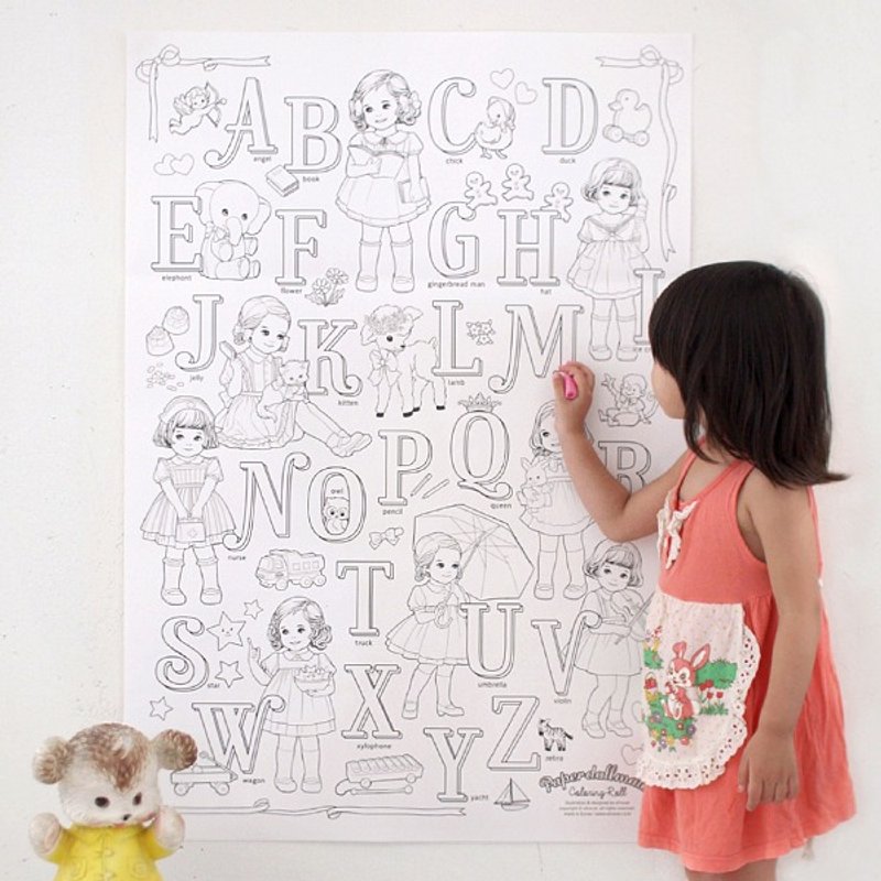 韩国Afrocat paper doll mate Coloring-Roll 涂色海报 着色 填色 ver.2(直) - 海报/装饰画/版画 - 纸 