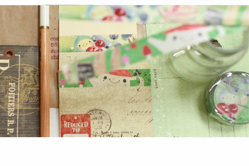 fion stewart日本制和纸胶带-02午茶tea time - 纸胶带 - 纸 绿色