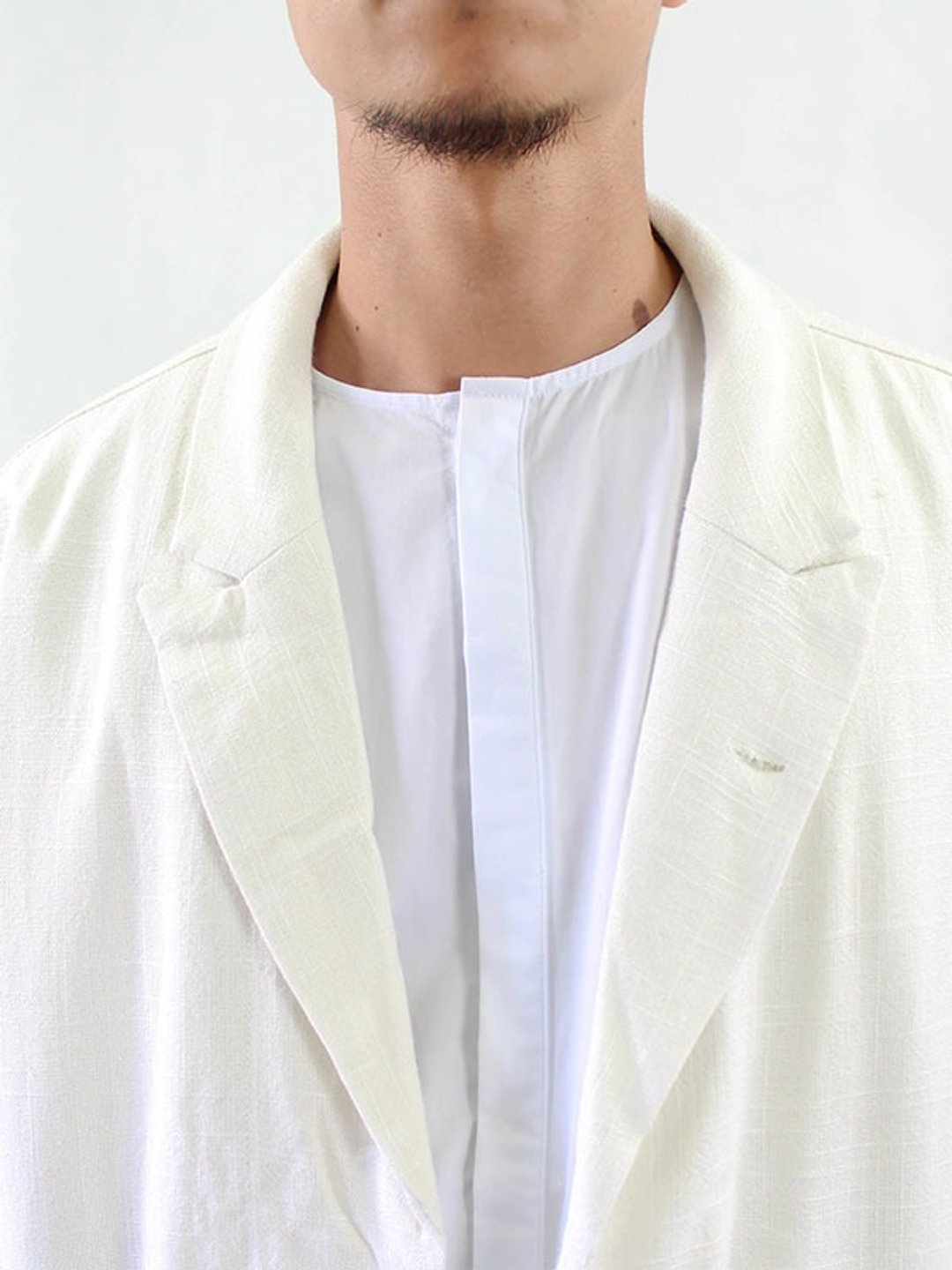 Chainloop白色休闲西装大衣 都会简约 Shop Coat 经典款 - 男装外套 - 棉 白色