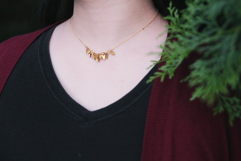 秋之金叶／简约金属 短颈链 - 项链 - 其他金属 金色