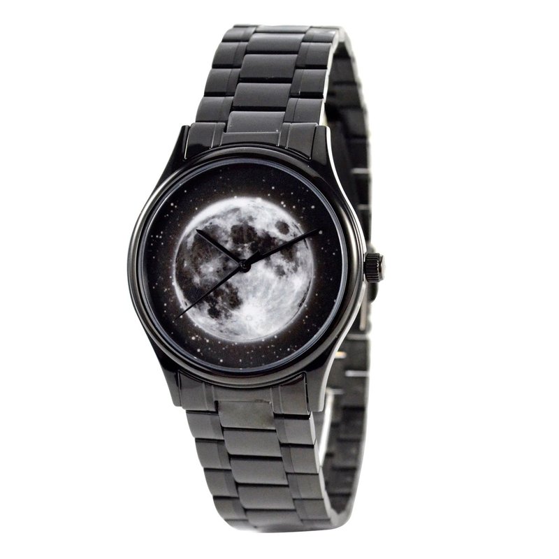 月球星空手表 (黑色) 黑色表壳配钢带 - 女表 - 其他金属 黑色