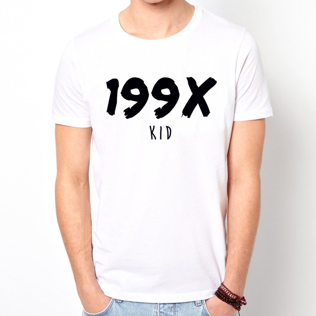 199X KID短袖T恤-2色 90年代 小孩 玖零文青 艺术 设计 时髦 文字 时尚 - 男装上衣/T 恤 - 其他材质 多色