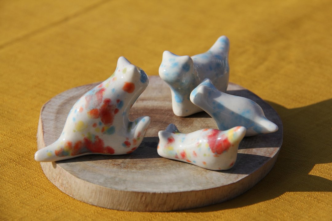 彩斑猫组合优惠02 - 花瓶/陶器 - 其他材质 多色