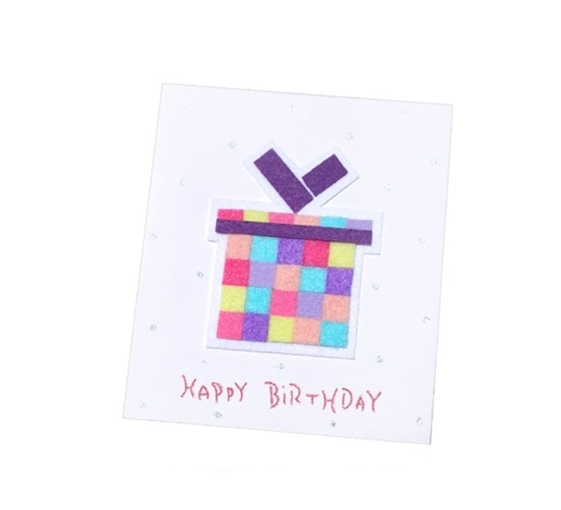 手工卡片 _ 马赛克礼盒生日卡 B ..... 生日卡、感谢卡 - 卡片/明信片 - 纸 多色