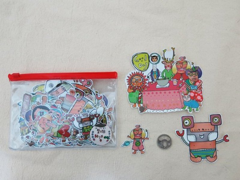 整个贴纸都有 · 赤毛族防水大中小贴纸一套65张 - 贴纸 - 纸 多色