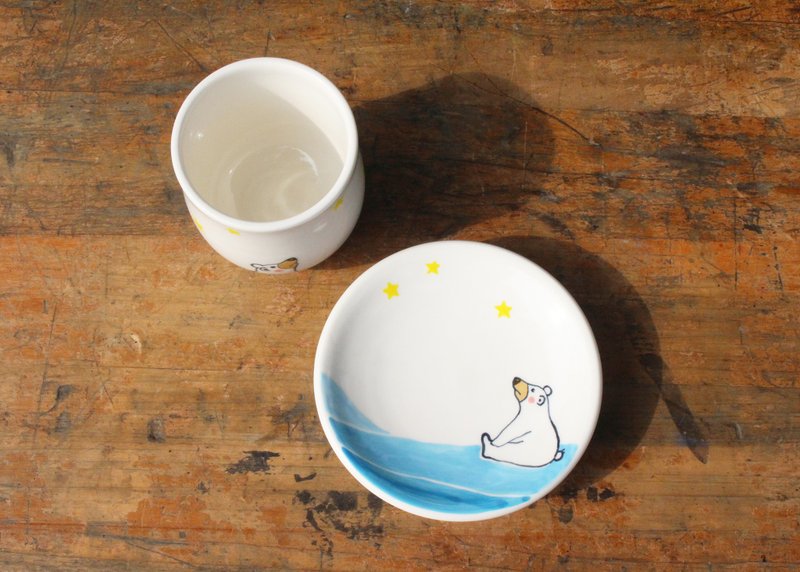北极熊～茶点杯盘组（300c.c) - 茶具/茶杯 - 瓷 多色