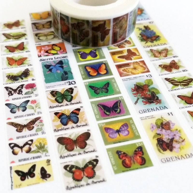 纸胶带 彩蝶邮票 - 纸胶带 - 纸 