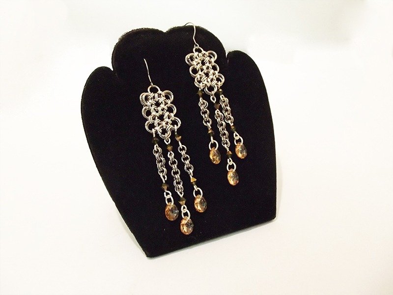 【Mrs.U 丝藏蜜语】华丽舞会-耳环 - 耳环/耳夹 - 其他金属 灰色