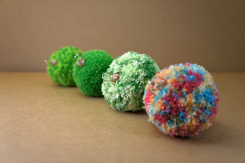 手作花椰菜钥匙圈（预约订制） - 吊饰 - 棉．麻 绿色