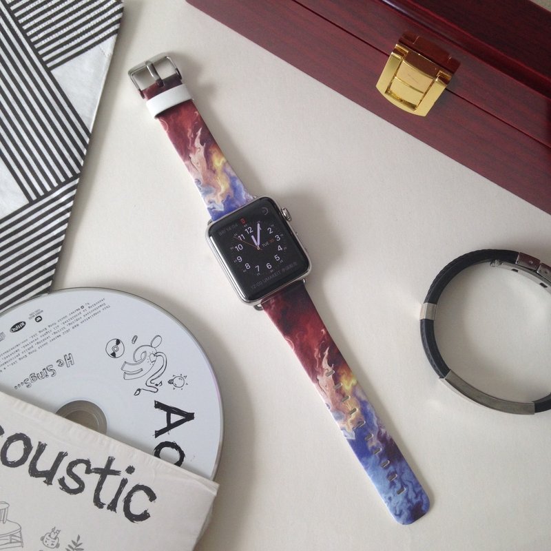 Apple Watch Series 1 - 5 油画图案真皮表带 38 40 42 44 mm 29 - 其他 - 真皮 