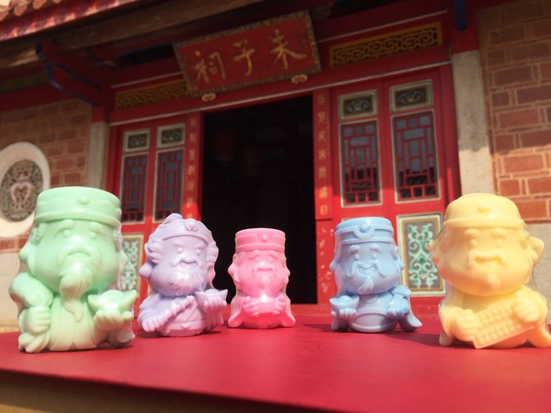 迎新春过年五路财神手工香皂礼盒套组 - 香薰/精油/线香 - 其他材质 红色