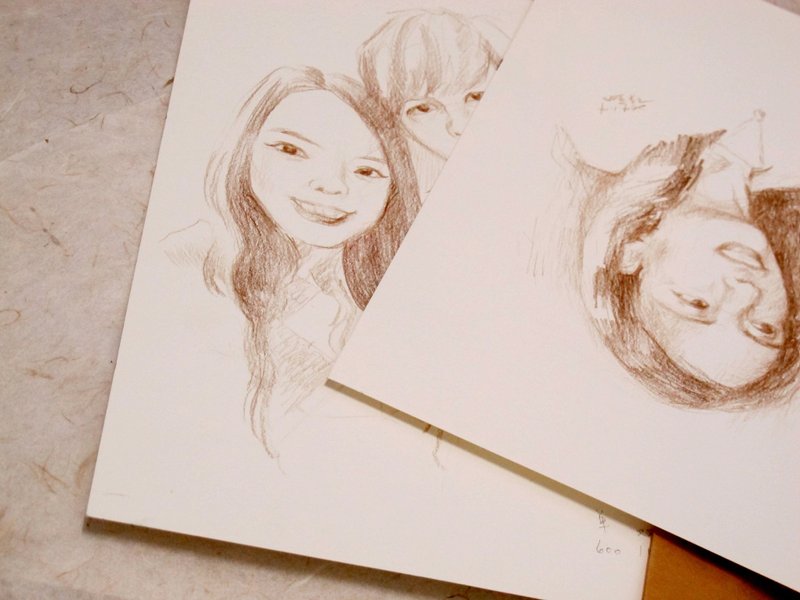 [ 那，样 子 ] 色铅笔单色手绘画像（单人） - 订制画像 - 纸 咖啡色