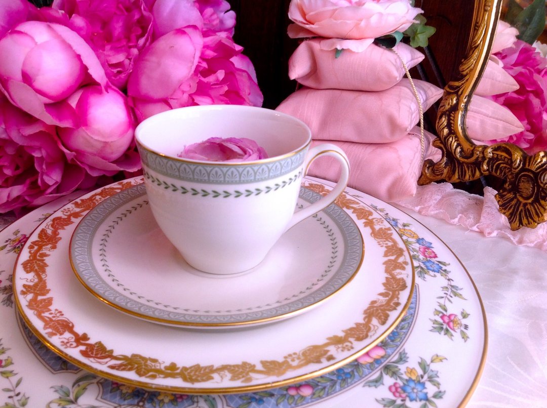 英国骨瓷 wedgwood 集团 Royal Doulton 花茶杯两件组 - 咖啡杯/马克杯 - 其他材质 绿色