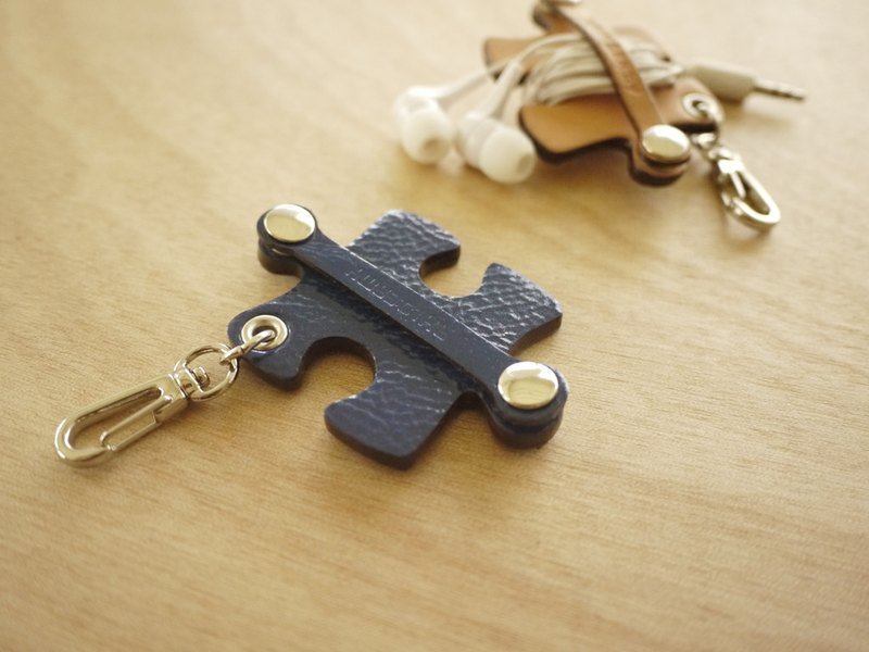 拼图卷线器-蓝色 - 卷线器/电线收纳 - 真皮 蓝色