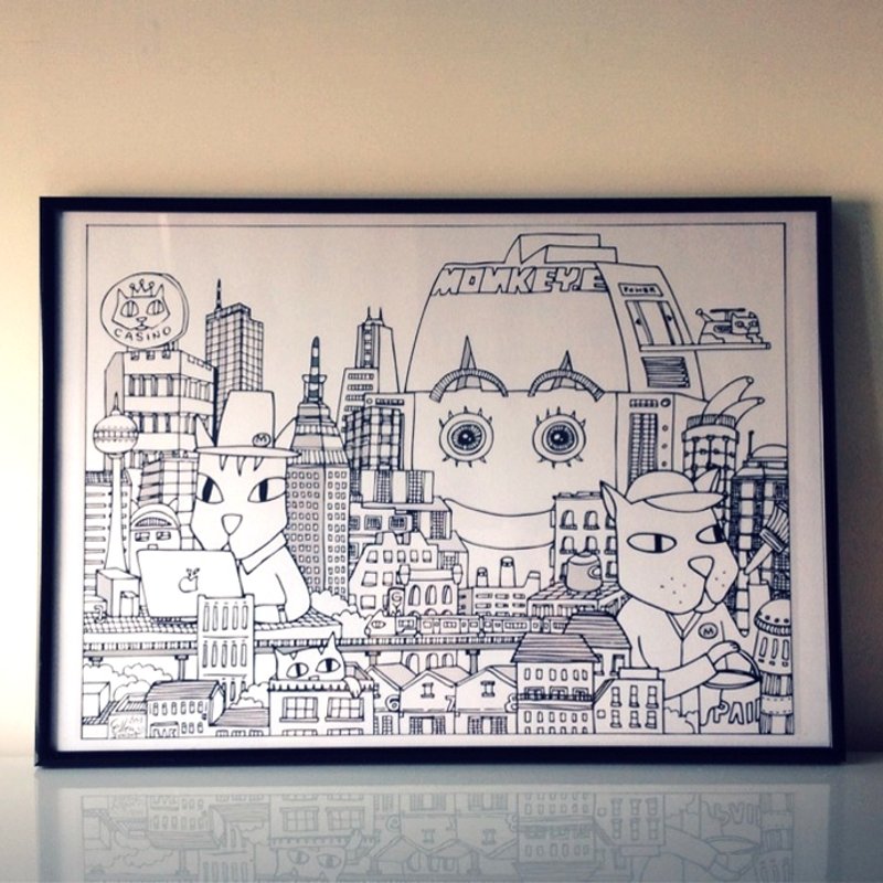 【限量复制画】  关于猫/ 生活好夥伴 （D） - 海报/装饰画/版画 - 纸 黑色