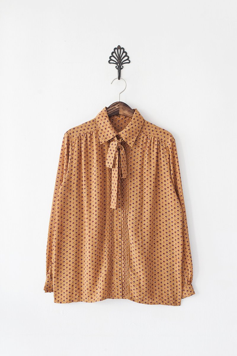 Banana Flyin’ ｜古着｜日本 黄色小花 蝴蝶结 长袖衬衫 - 女装衬衫 - 其他材质 