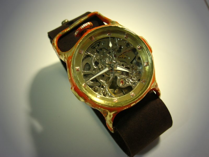 FF手工表 自动上炼手工机械表(橘色老铁皮玩具掉漆款) - 其他 - 其他金属 